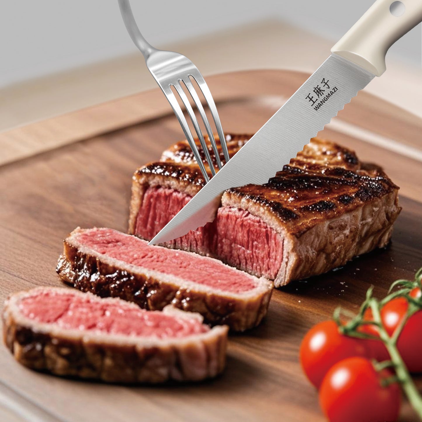 WANGMAZI 4-Piece Steak Knife Set(Ivory)
