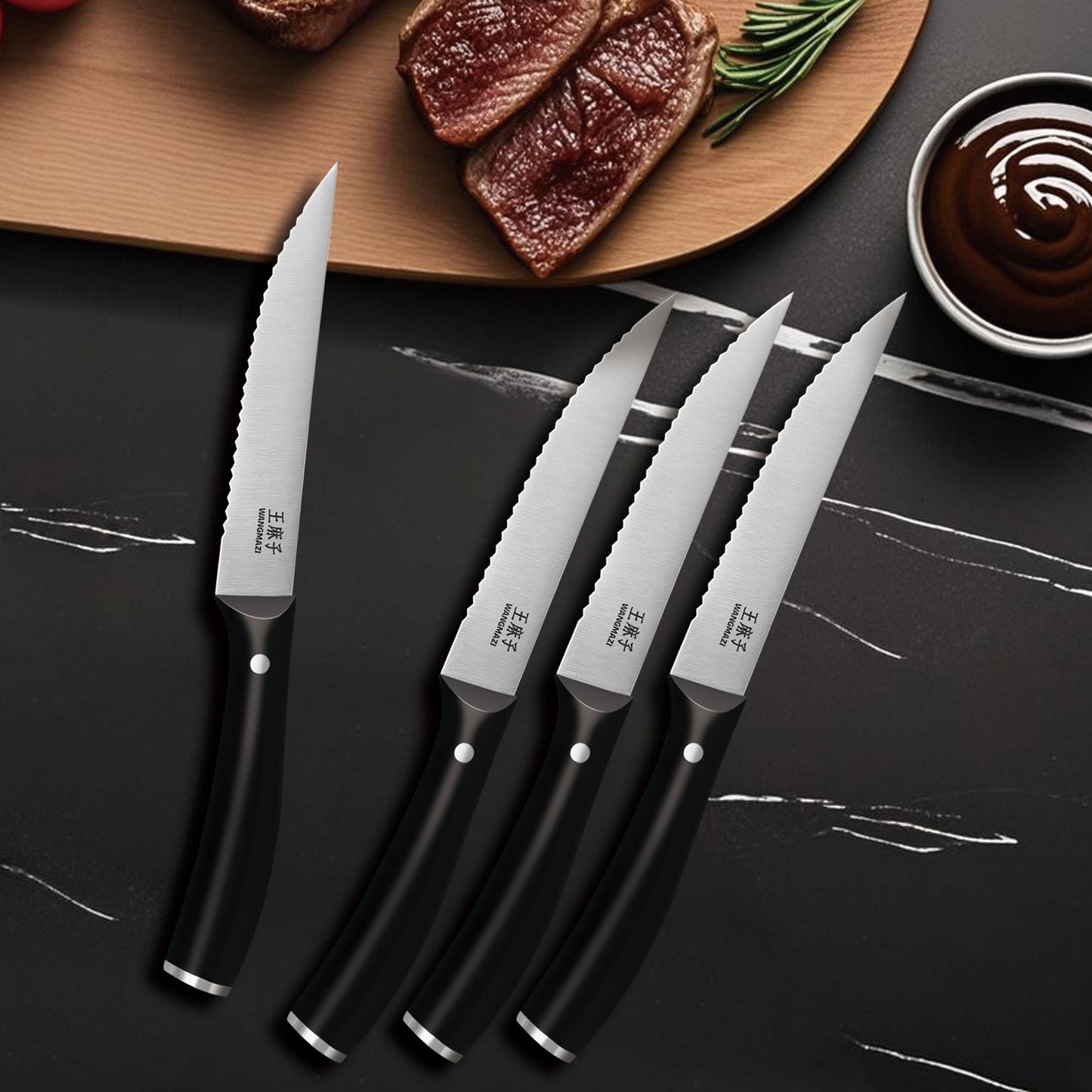 WANGMAZI Professional Steak Knife Set-4pcs