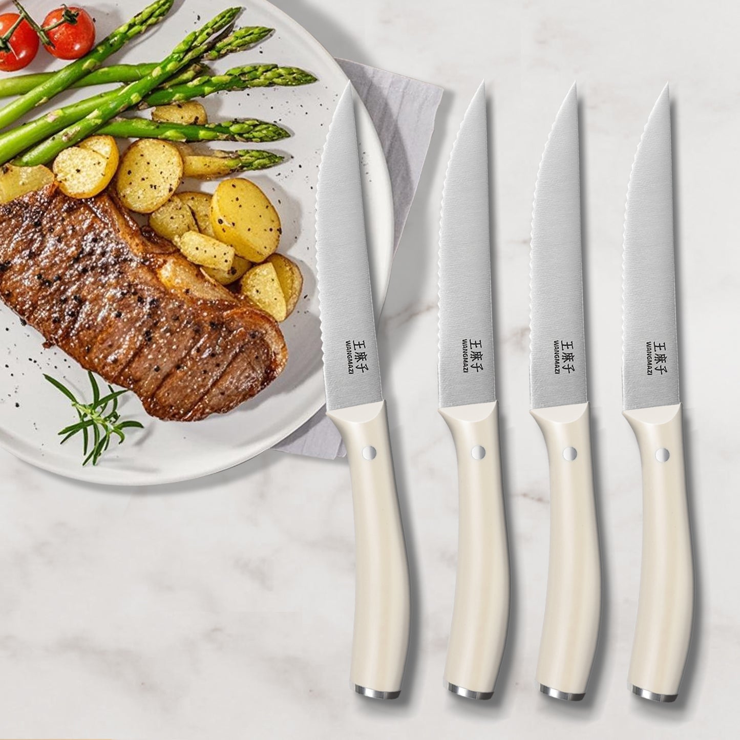 WANGMAZI Premium Steak Knife Set-4pcs