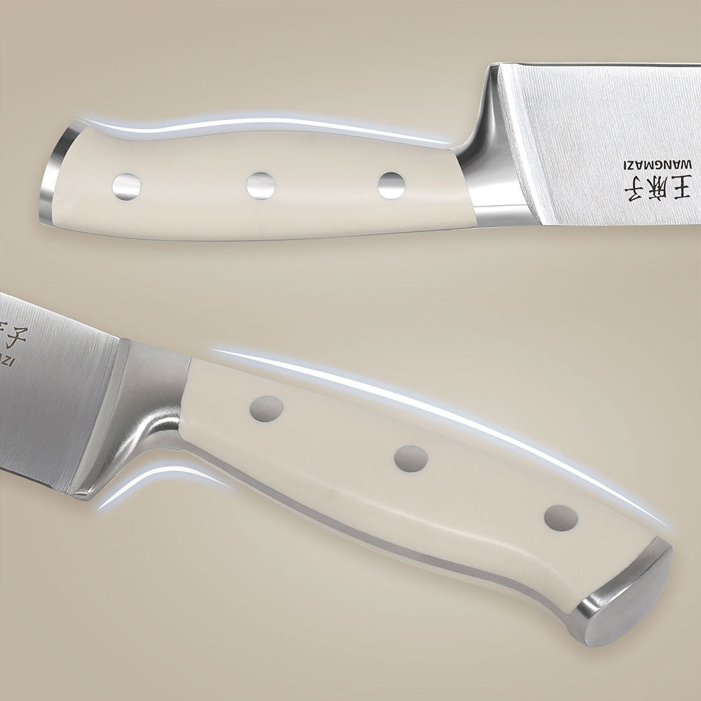 Wangmazi 15-piece knife block set with a three-rivet design and ergonomic handles, you're likely seeking a professional-style set that offers durability, comfort, and precision.