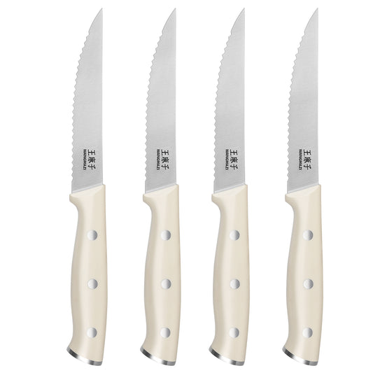 WANGMAZI 4-Piece Steak Knife Set（Ivory)