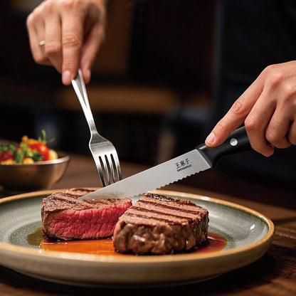 WANGMAZI 4-Piece Steak Knife Set(Black)