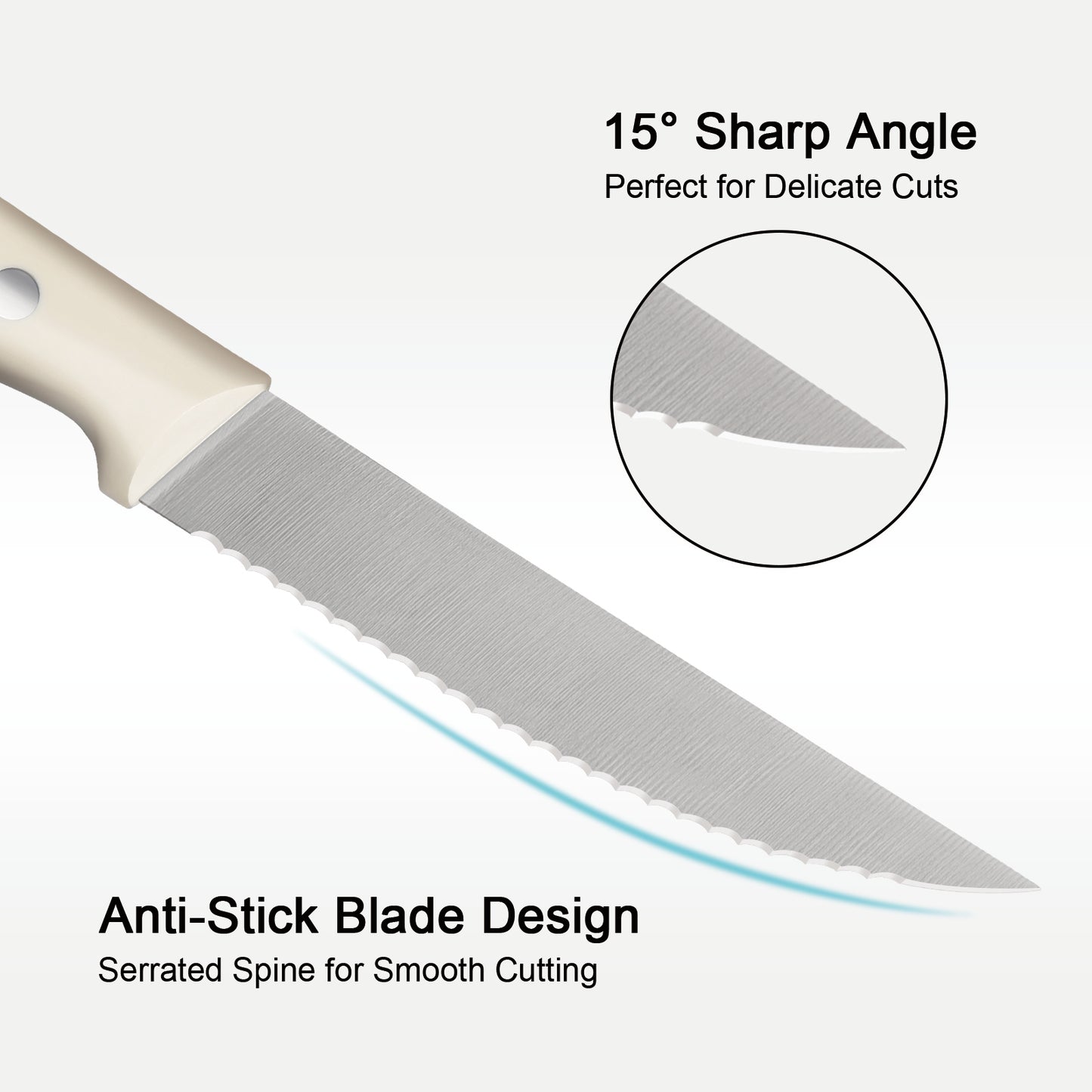 WANGMAZI 4-Piece Steak Knife Set（Ivory)