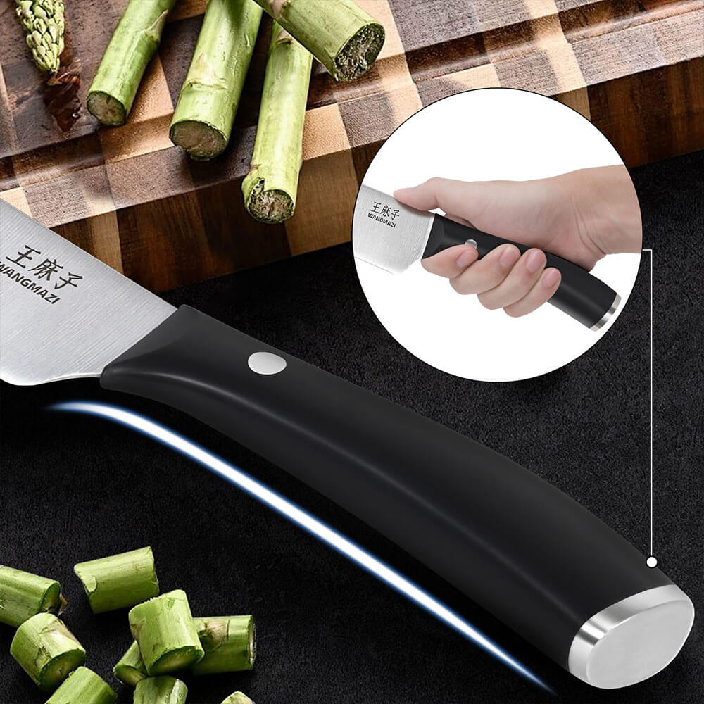 Each knife is equipped with an ergonomically designed, non-slip handle that effectively reduces wrist strain, ensuring a comfortable cutting experience even during extended use.