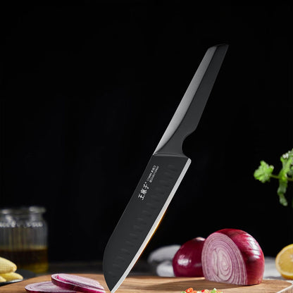 Using cutting-edge sharpening technology and high-quality steel, this knife features a precision V-shaped 15-degree edge that minimizes cutting resistance, ensuring a sharper blade for smoother, more efficient slicing. This design not only enhances cutting performance but also helps preserve the blade's sharpness for longer. 