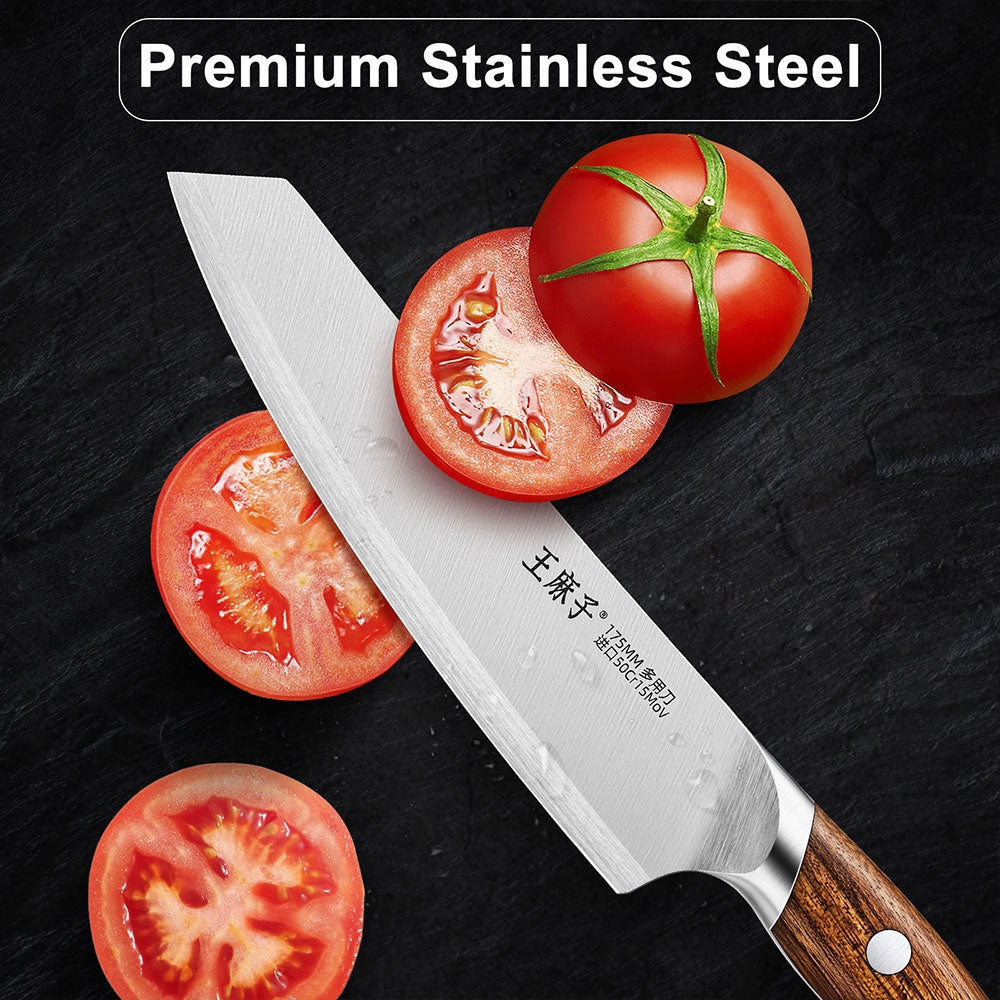 Chef knife crafted from high-quality stainless steel, this material offers exceptional strength, corrosion resistance, and long-lasting durability. Ideal for kitchen tools and knives, it ensures sharpness, precision, and easy maintenance for both professional chefs and home cooks.