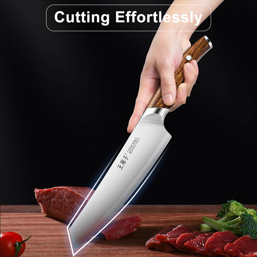 kitchen Chef knife is designed for precision, this ultra-sharp blade allows for effortless cutting through a variety of ingredients. Its exceptional sharpness reduces the need for excessive force, making each slice smooth and efficient, ensuring a seamless cooking experience.